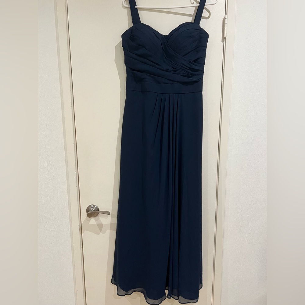 Bill Levkoff Bridesmaid Dress Navy Blue, Size 8